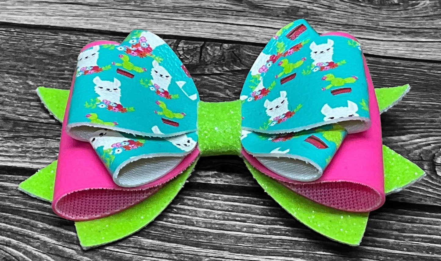 4" Bright Llamas Hair Bow