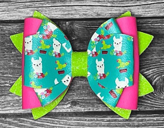 4" Bright Llamas Hair Bow