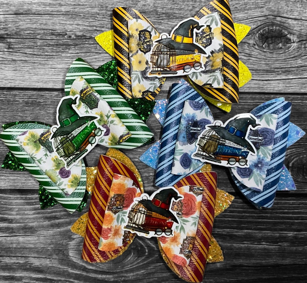 4" Hogwarts Houses Hair Bows