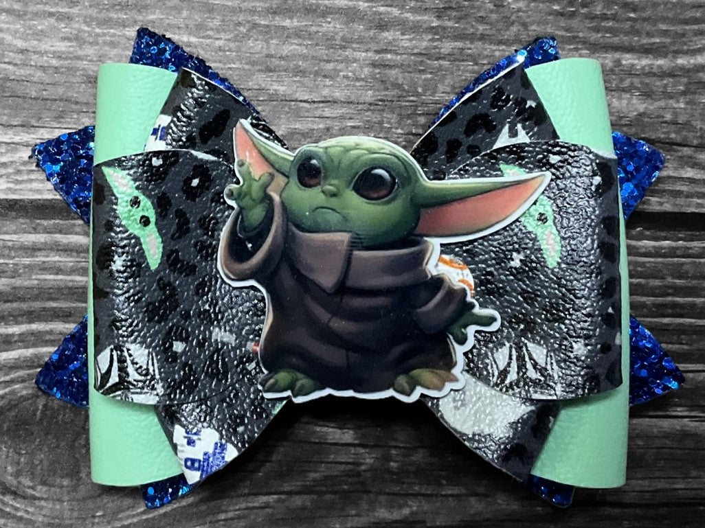 4" Baby Yoda Grogu Hair Bow