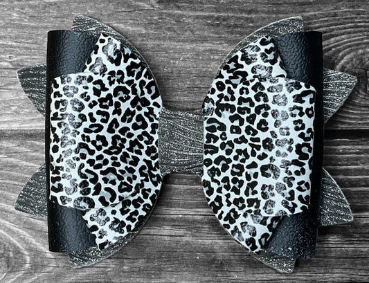 4" Sparkly Leopard Hair Bow