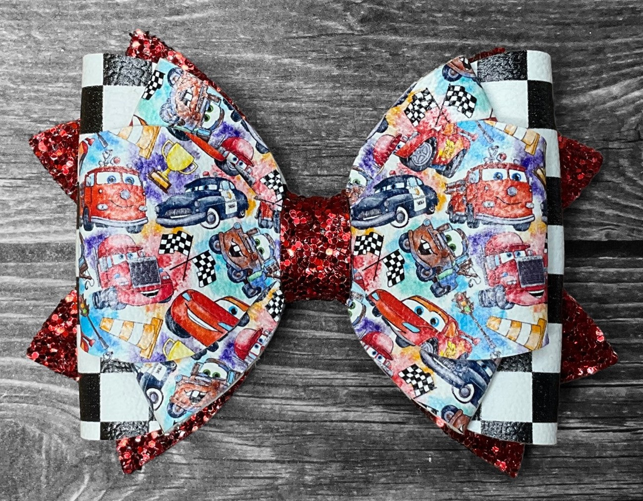 4" Cars Lightning McQueen Hair Bow