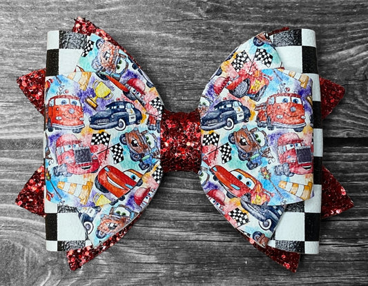 4" Cars Lightning McQueen Hair Bow