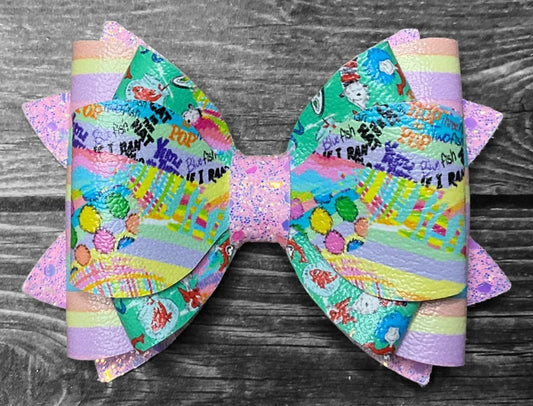 4" Pink Dr.Seuss Hair Bow