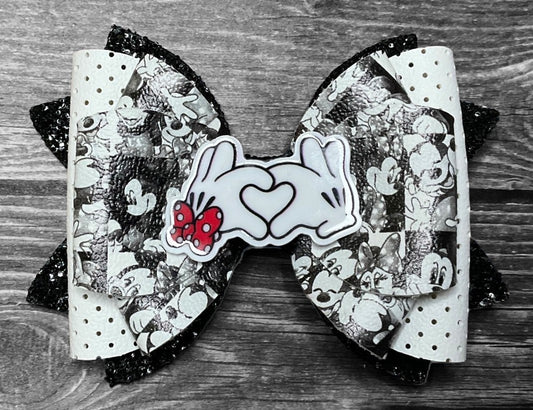 4" Mickey Loves Minnie Hair Bow