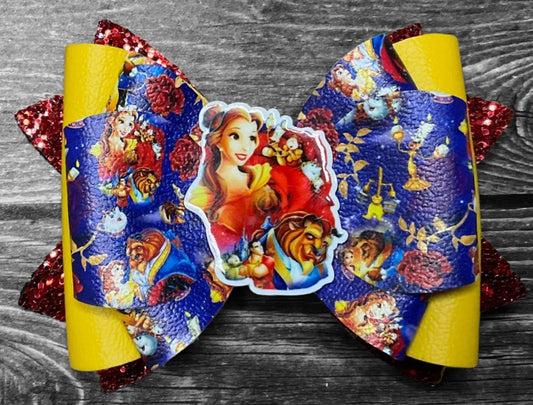 4" Beauty and the Beast Hair Bow