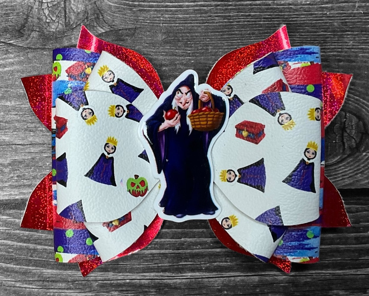 4" Snow White & Evil Queen Hair Bow