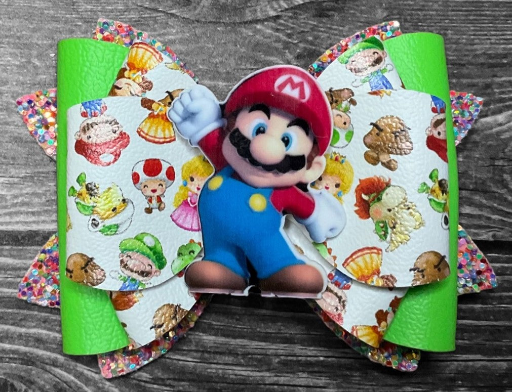 4" Super Mario Hair Bow