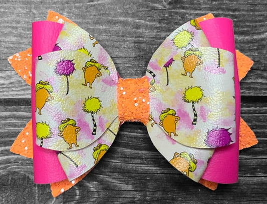 4" Dr Seuss The Lorax Hair Bow