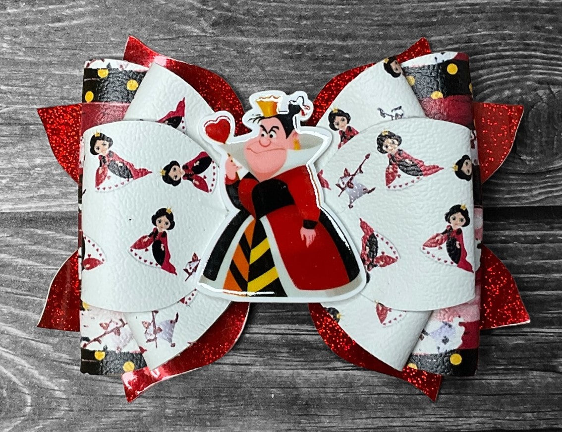 4" Alice & Queen of Hearts Hair Bow