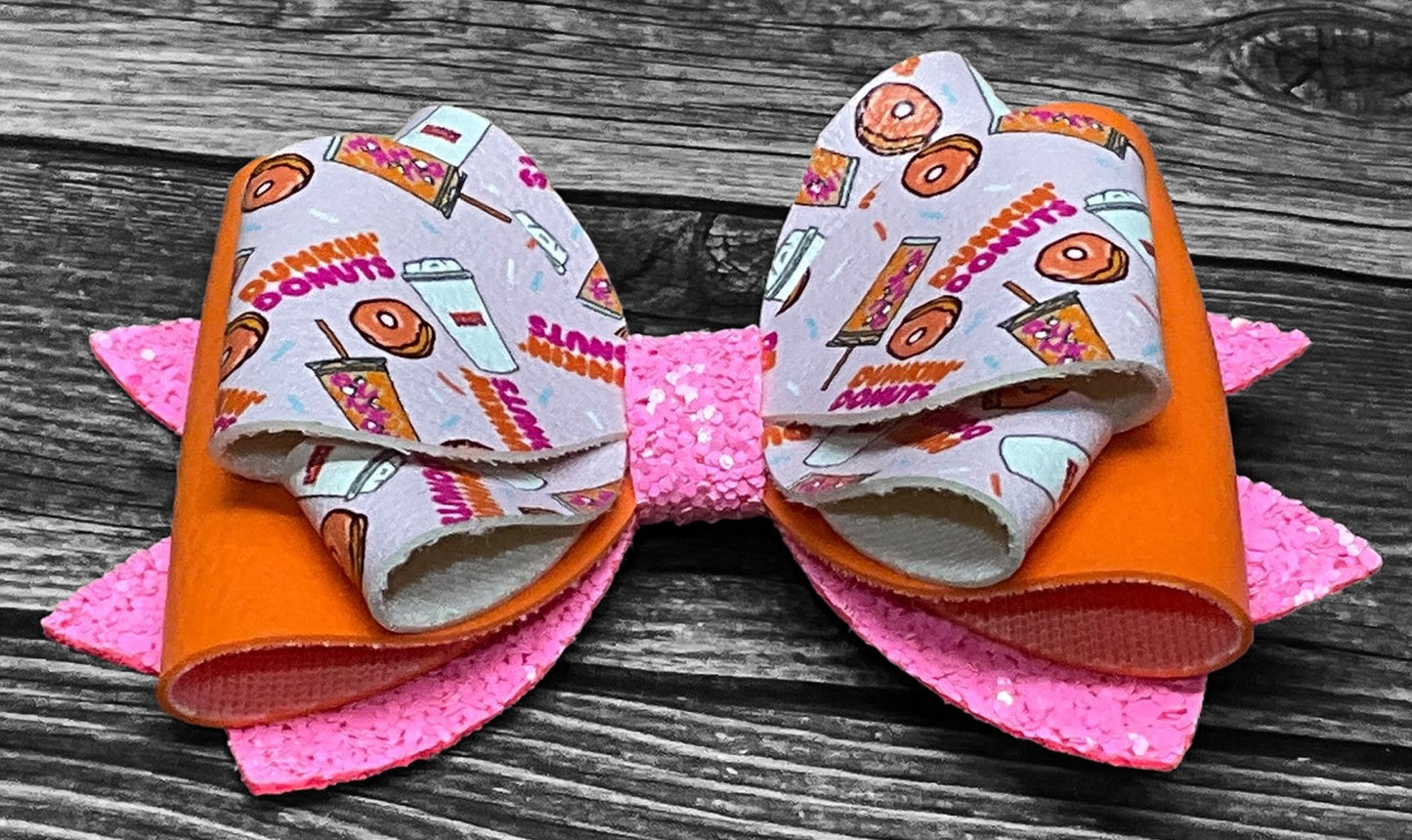 4" Dunkin Donuts Hair Bow